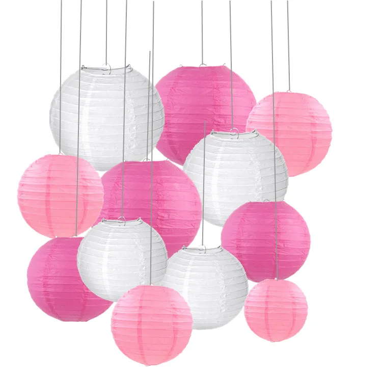 20 шт./компл. 6-12 ''белые Китайские бумажные фонарики свадебные украшения для
