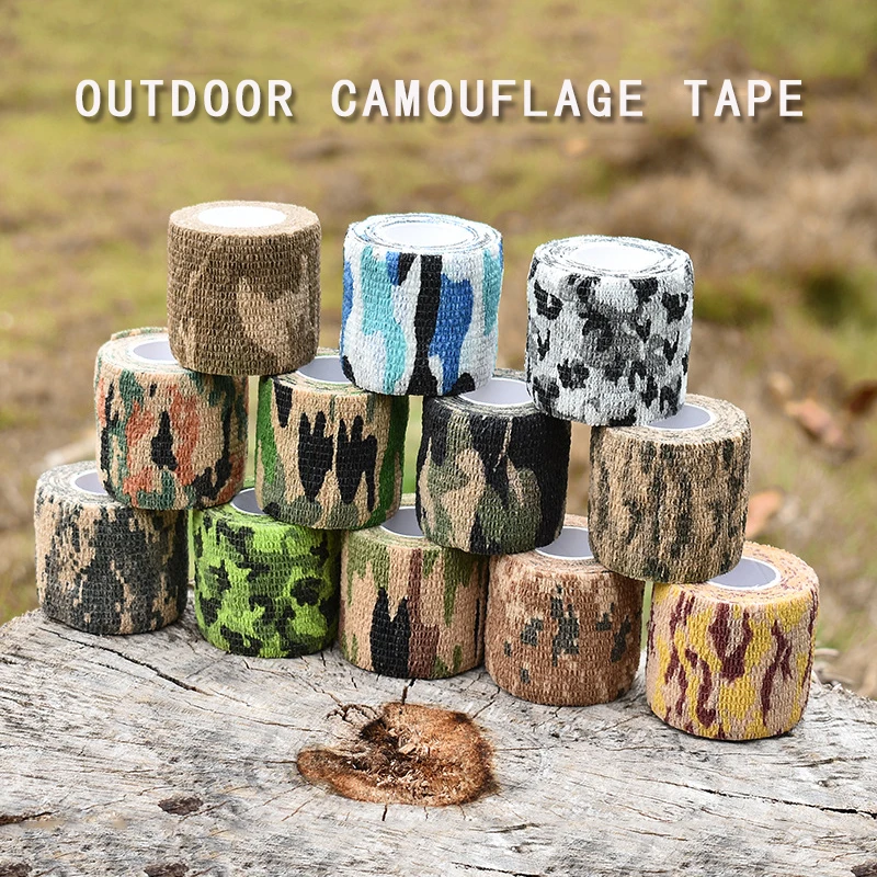 

Self-adhesive Retractable Non-woven Outdoor Camouflage Tape Bionic Jungle Stealth Tapes Hunting Camouflage Cycling Tape No Glue