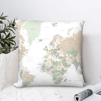 world map anouk square pillowcase cushion cover cute zip home decorative polyester throw pillow case home simple 4545cm