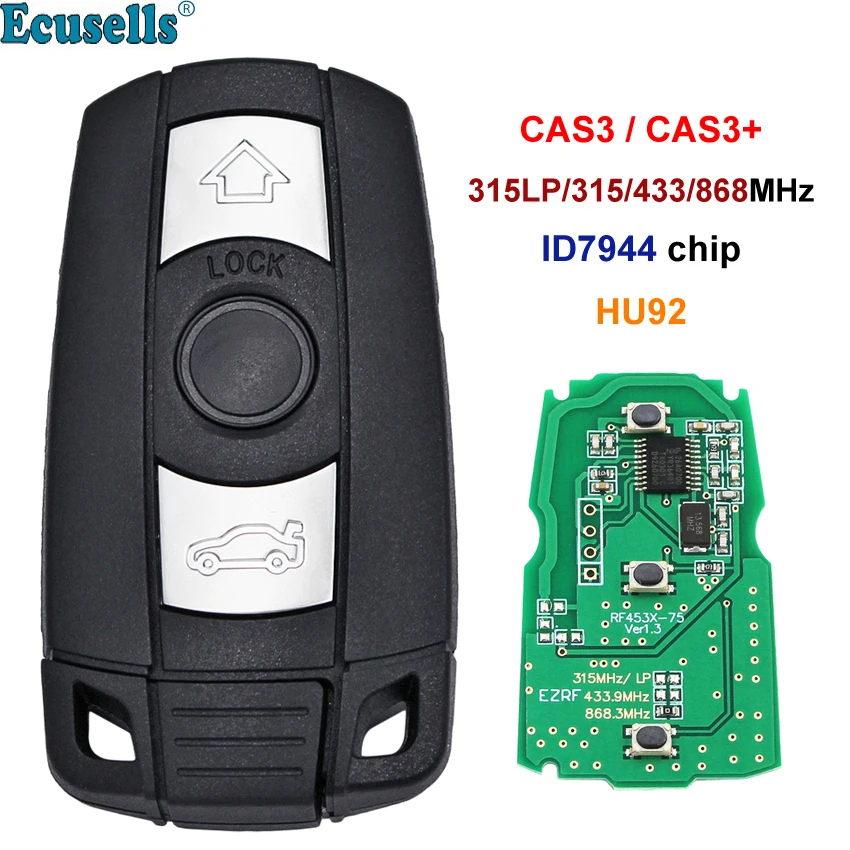Дистанционный ключ 3B 315LP MHZ 315MHZ/433MHZ/868MHZ для BMW CAS3 + 1 3 5 6 7 Series X5 E60 E70 E71 E91 E92 ID7944/ID46