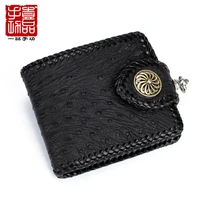 luxury south africa ostrich leather wallet vintage cool leather wallet large capacity multi card high end custom bag