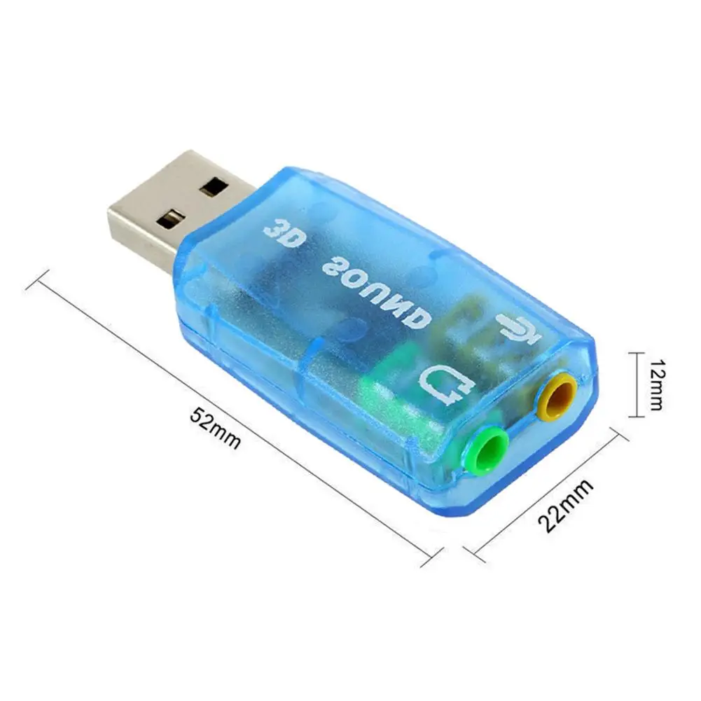 USB 1 Микрофон динамик объемный звук 7 CH 3D адаптер звуковой карты для портативных