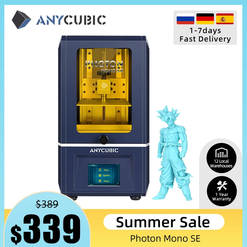 3D-принтер ANYCUBIC Photon Mono SE скорость печати 60 мм/с цвет в ассортименте | Компьютеры и