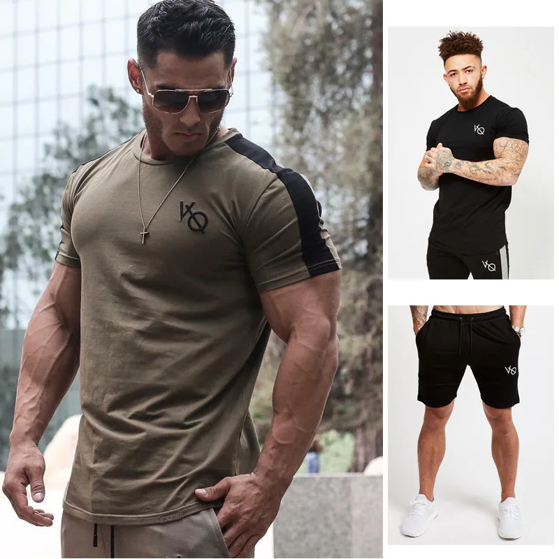 Летняя Новинка 2019 Спортивная футболка для фитнеса бега с короткими рукавами +