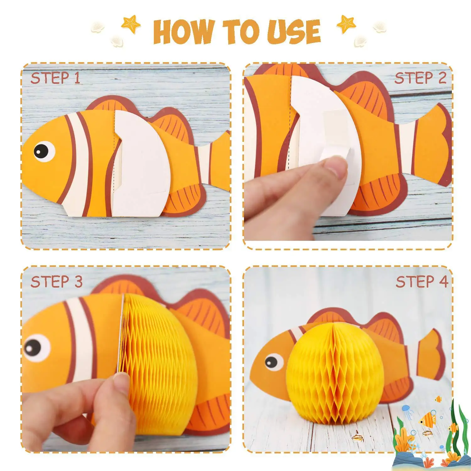Kit de Verano de La sirenita para ni&ntilde;os y ni&ntilde;as, set de fiesta de cumplea&ntilde;os bajo el mar, Bola de nido de cumplea&ntilde;os DIY, tema de fiesta de beb&eacute;-4