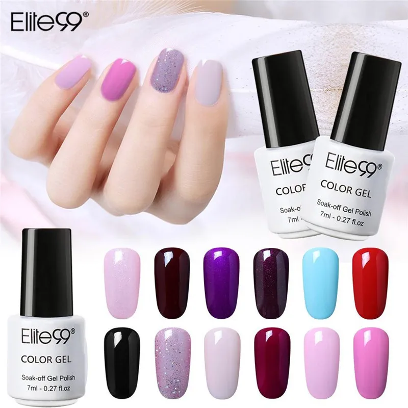 Elite99 Гель-лак для ногтей 7 мл Лак для ногтей гель UV Vernis Цвет Гель-лак для ногтей лак для верхнего и базового покрытия гель грунтовка Лаки UV лака, светодиодный светильник для маникюра, покрытие для ногтей, полустойкое к