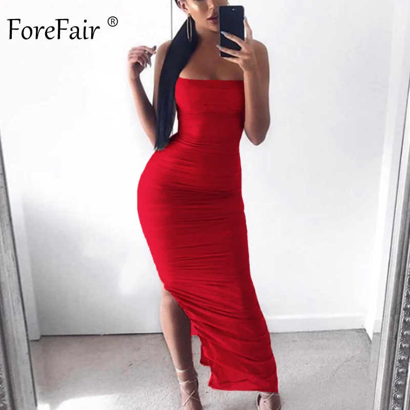 Женское вечернее платье с открытыми плечами Forefair черное розовое красное для