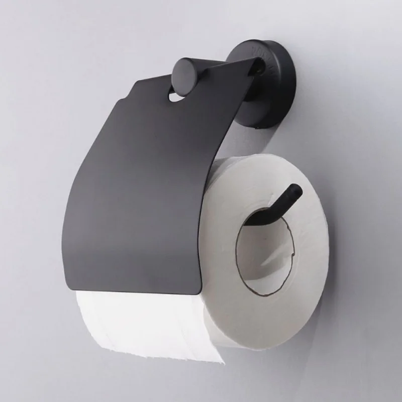 304 stainless steel wc paper towel holder black toilet paper rack cover tissue roll hanger for bathroom kitchen accessories free global shipping