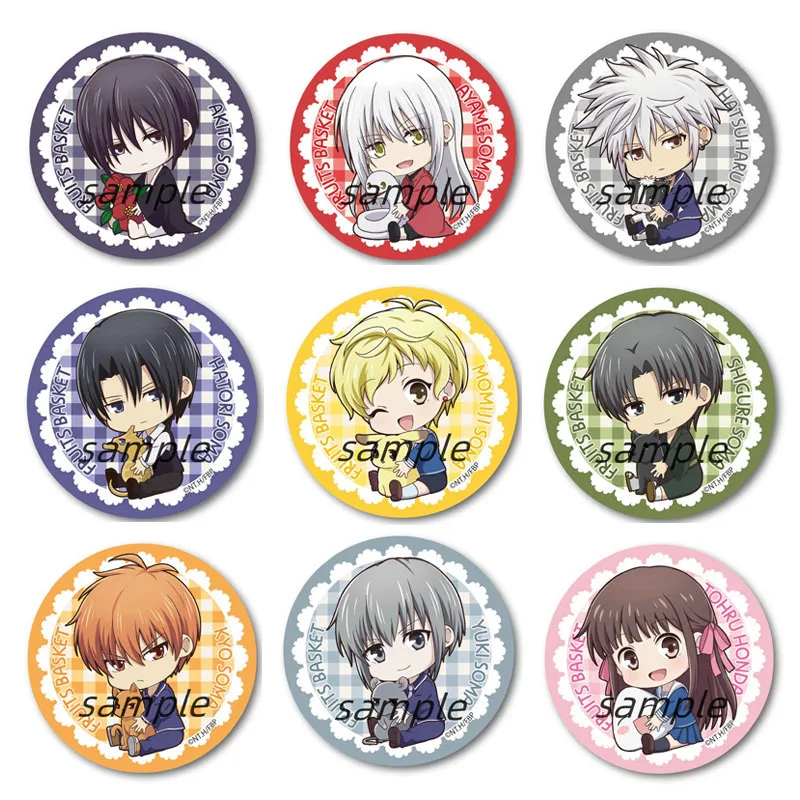 Аниме Фрукты корзина значок мультяшная фигурка Honda Tohru 58 мм медаль значки брошь