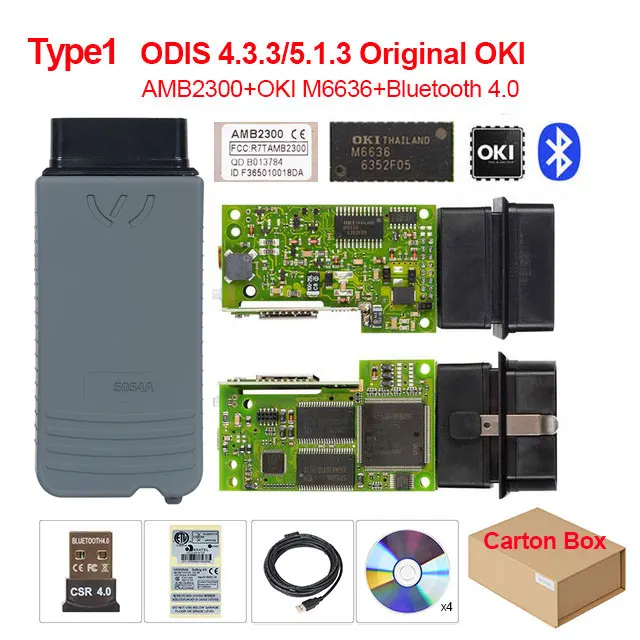5054a ODIS v4.3.3 keygen 5054a 5.1.3 OKI полный чип OBD ii сканер автоматический считыватель кодов 5054 Bluetooth obd2 диагностический инструмент - Цвет: V4.33 OKI carton