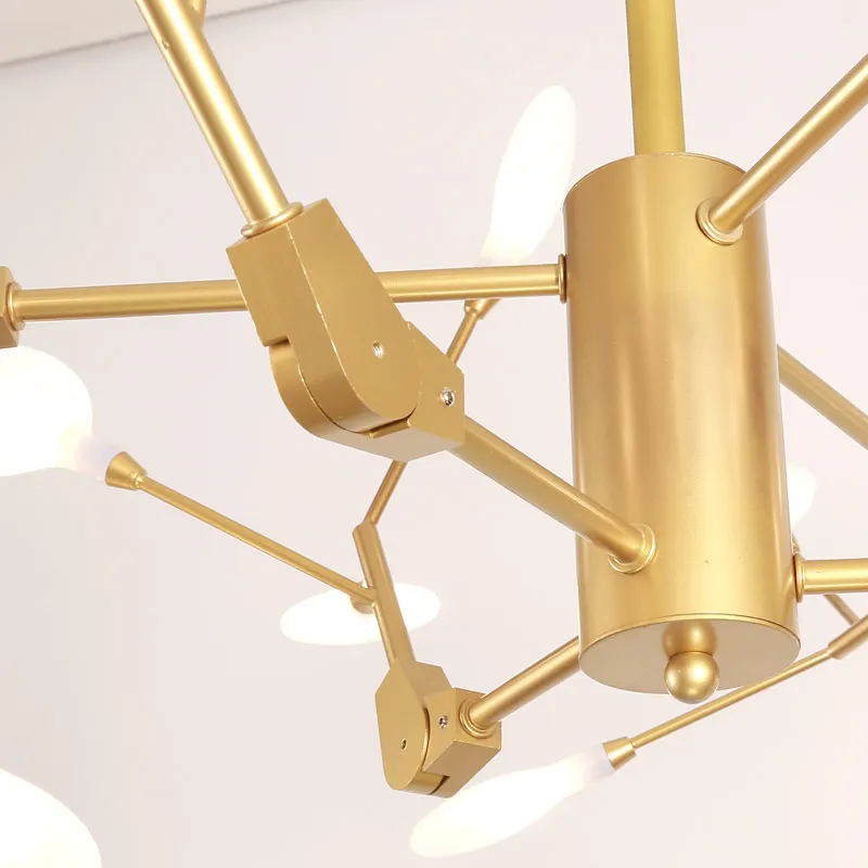 Золотая светодиодная люстра освещение для гостиной лампа Bedoom Кухонные