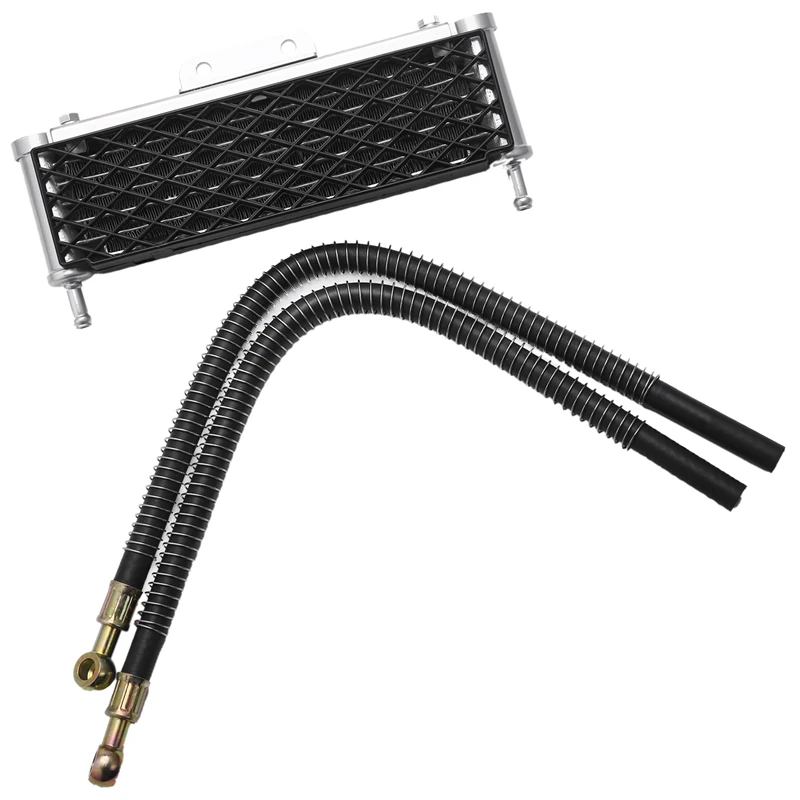 Motorcycle Oil Cooler 4 Rows Mesh Big Size With 10Mm Tubling For 50Cc-160Cc Modify Oil-Cooled Engines Pit Dirt Bike | Автомобили и