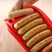 6in1 kitchen sausage silicone moldhot dog handmade household sausages baking tools molds wlidrefrigerated hot dog baking tools