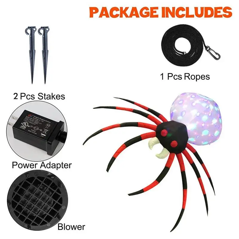 

2,4 м Забавный триллер паук водонепроницаемый Хэллоуин надувной паук украшения на Хэллоуин светильник кой для двора сада и лужайки