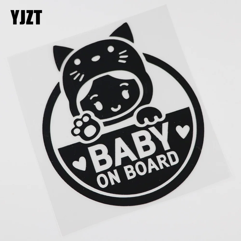 YJZT 12 7 см * 14 6 новинка виниловая наклейка на автомобиль Baby On Board для окон Girl 13C