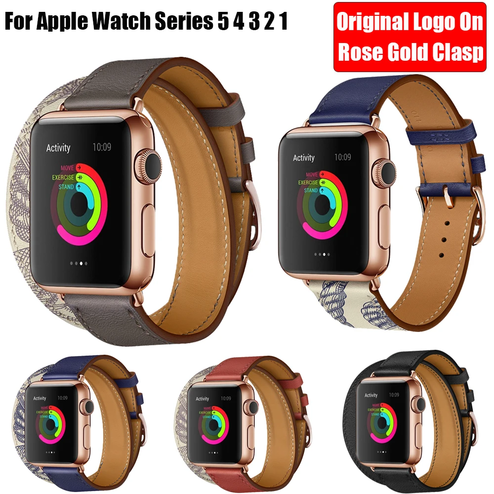 Ремешок кожаный для Apple Watch 5 4 3 2 1 44 мм 40 42 38 мм|Ремешки часов| |