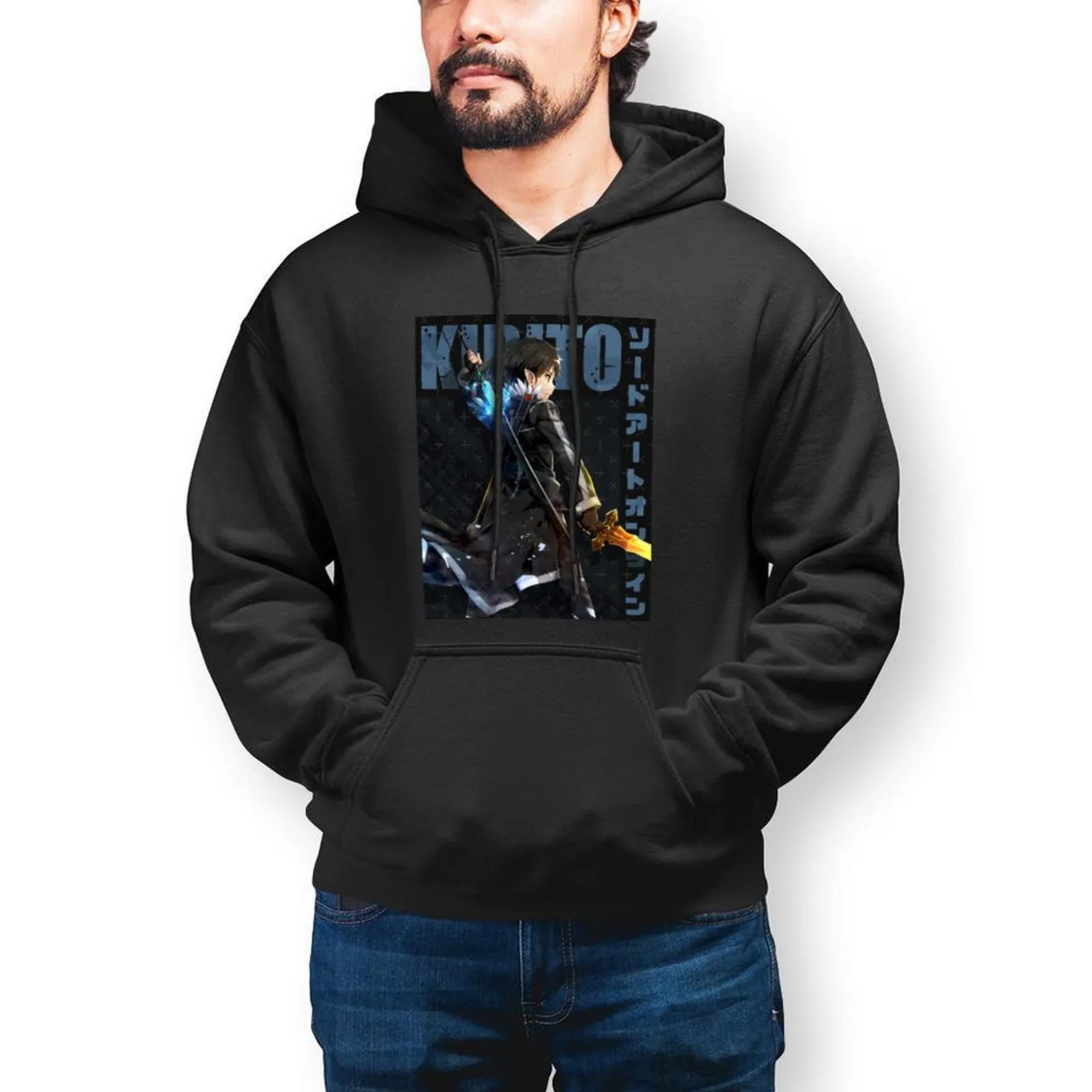 

Anime Hoodies Cotton Loose Pullover Hoodie Winter Long Popular Hoodie XXL Men
