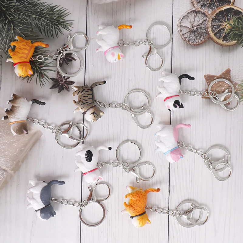 

Car Bag Keychains Creative Car Gift Women KeyRing Car Trinket Couple Key Chains Kids Toy Key Ring Charms Pendant Cat Key Chain