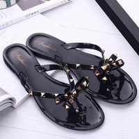 sweet woman flip flops summer sandals beach outdoor bowknot rivets flat jelly slippers shoes girl euru size 36 40 sw 006