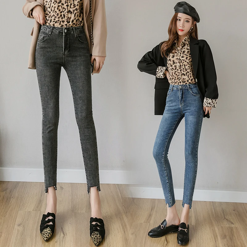 

Cultivate one's morality pants women fall han edition of the new fashion joker feet pants tide high waist jeans stretch a pencil