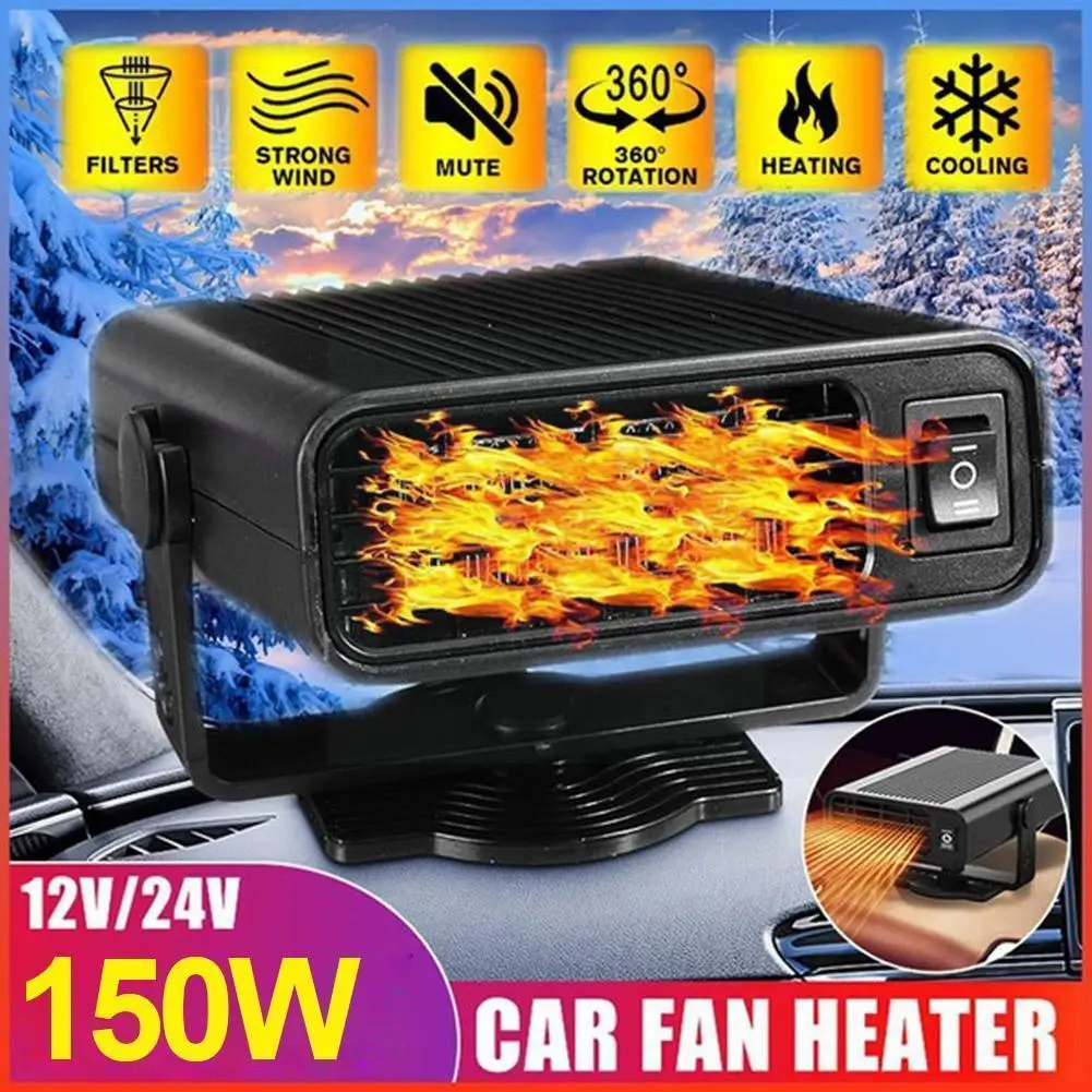 

Universal 12v/24v Car Heater Adjustable Electric Purifier Windscreen Portable Heater Defroster Cooling Defogging Air Fan A0y1