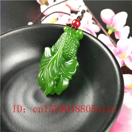 Ожерелье с подвеской в виде натуральной зеленой китайской золотой рыбки модные
