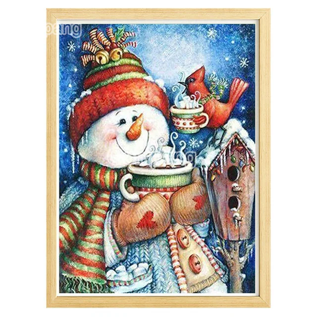 

DIY Diamond Decoration Santa Claus Halloween Spirit Snowman Balloons Square or Round Cross Stitch Diamond for Home Wall Decorati