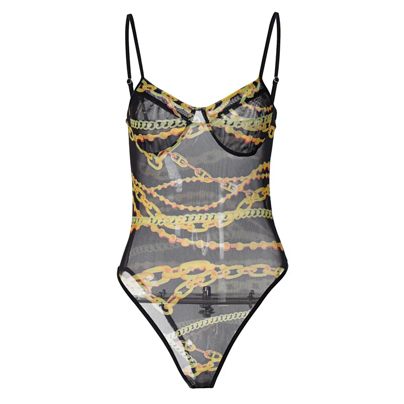 

Okkdey2021 spring and summer sexy V-neck lace sling floral one-piece suit