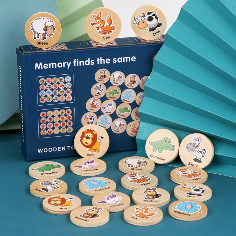 

Children early education Toys cartoon thinking memory chess concentration training wooden toy desktop game