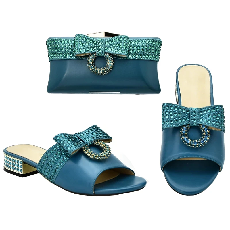 Новая итальянская женская обувь и сумка в комплекте украшенные стразами с петлей