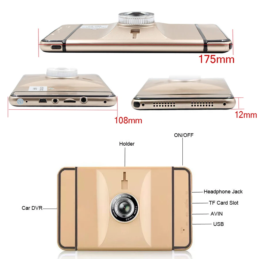 Автомобильный видеорегистратор Anfilite 7 дюймов с gps навигацией Android 1080P DVR рекордер