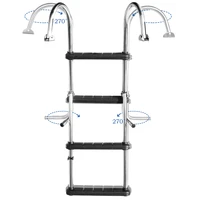 boat accessories marine escalator 4 step telescoping boat ladder stainless steel inboard rail dock siwmming ladder
