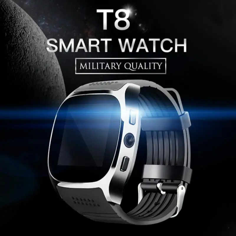 

T8 Smart Watch Fitness Tracker Support SIM TF Card With Camera Bluetooth Watch Call Message Reminder For Android IOS