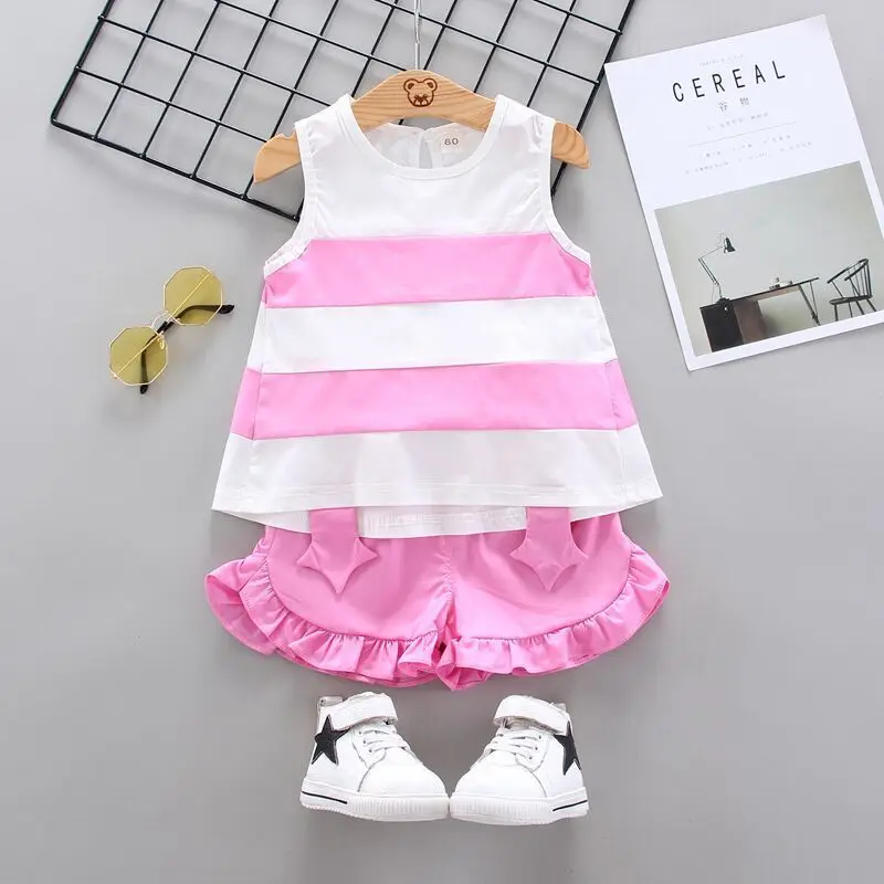 

Baby Girl Summer Clothes Infant Girls Clothing Set Children Top+shorts Suit Kid Cotton Outfits Two Piece Sets Toddler Costume
