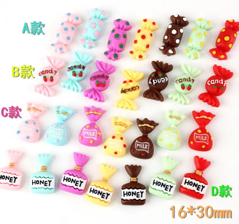 Каваи милый мед конфеты Молоко резиновые кабошоны из Смолы Миниатюрная еда DIY