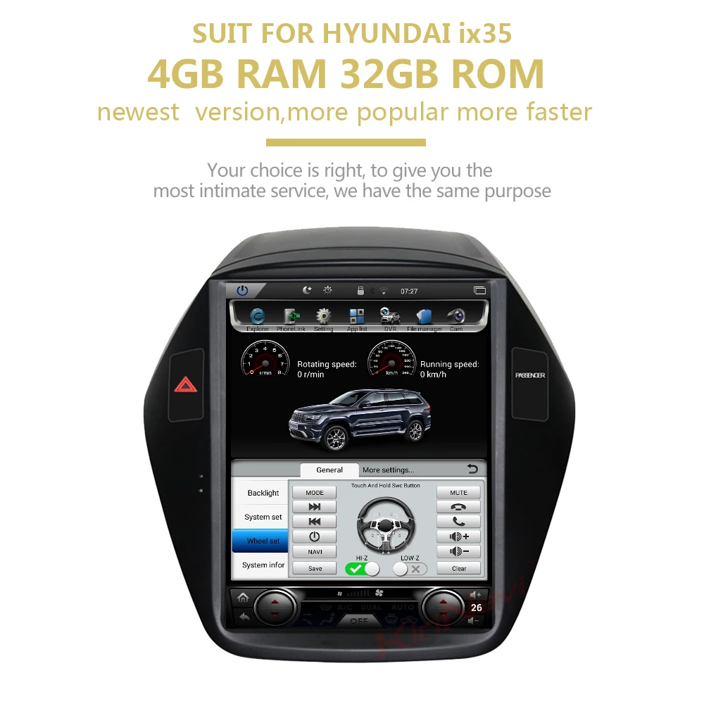 KiriNavi вертикальный экран Tesla стиль Android 8,1 Автомобильный Dvd Радио для hyundai Tucson ix35 Автомобильный мультимедийный gps навигация 2010