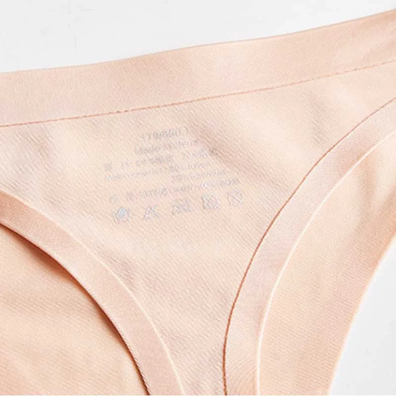 Сексуальные трусики стринги женские бесшовные шелковые трусы со льдом ультра