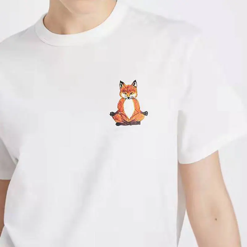 

Fox letter print women cotton t-shirt 2022 new o-neck casual short sleeve Female tee