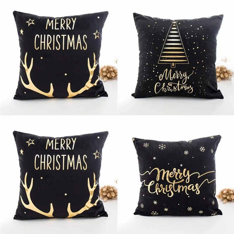 

Unicorn Bronzing Pillowcase Elk Christmas Pillow Case Soft Cashmere Cushion Cover Decorative Pillows Home Decor Sofa cojines