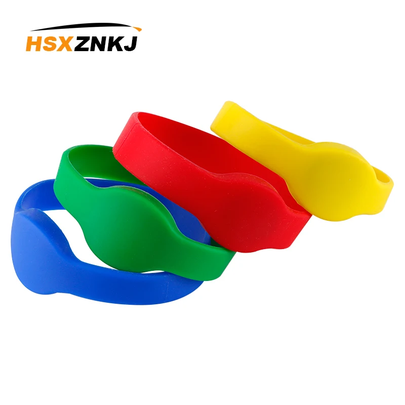 50PCS 125KHZ TK4100 EM4100 RFID Bracelet Silicone Card Wristband Access Control Yellow | Безопасность и защита