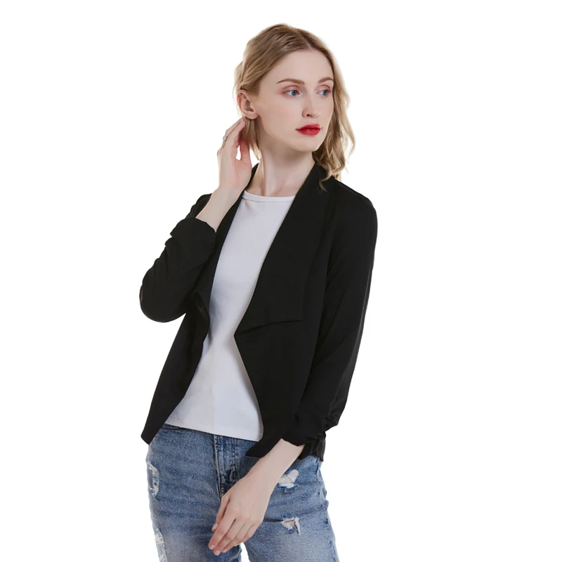 Женское базовое пальто весна 2020 новая мода Женский однотонный кардиган без