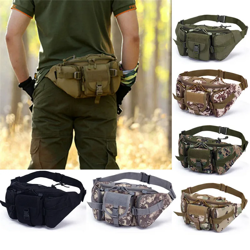 

800D Nylon Utility Tactical Men Waist Fanny Fishing Bag Pack Pouch Military Camping Hiking Climb Hip Bum Belt Bag