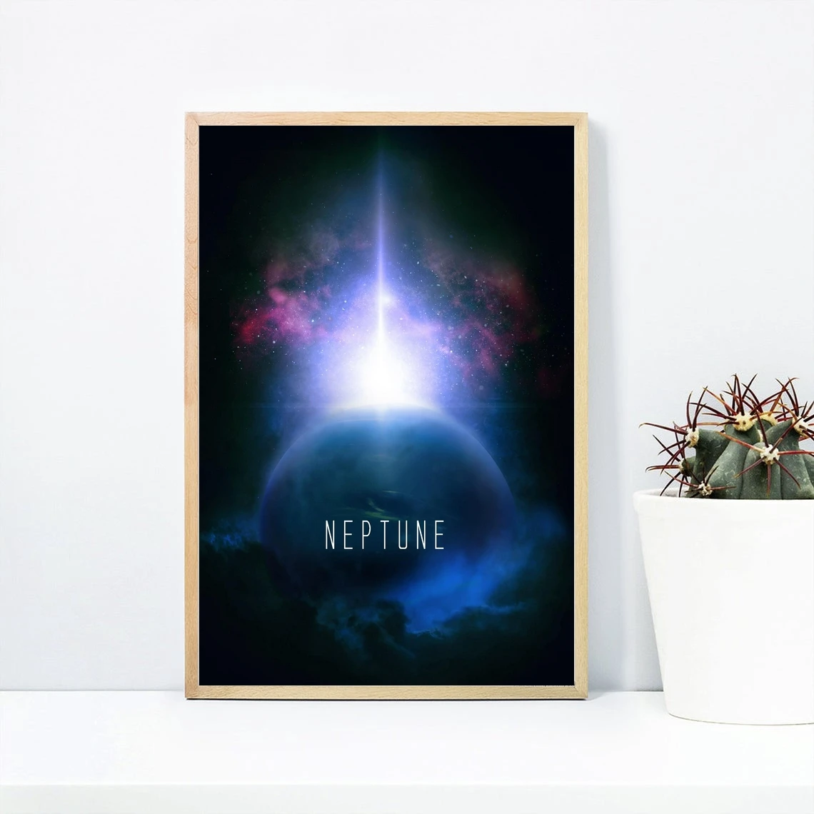 Плакат с изображением планеты Нептуна минимализм фотография печать настенная