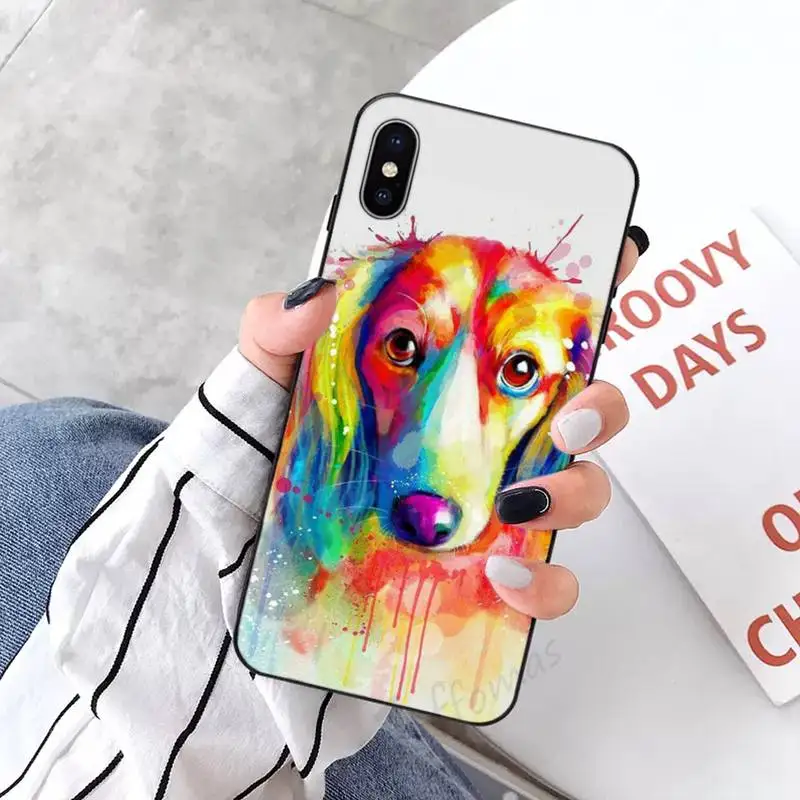 

Dachshund Silhouette Dog Anti-fall mobile Phone Case coque for iPhone 11 12 pro XS MAX 8 7 6 6S Plus X 5S SE 2020 XR