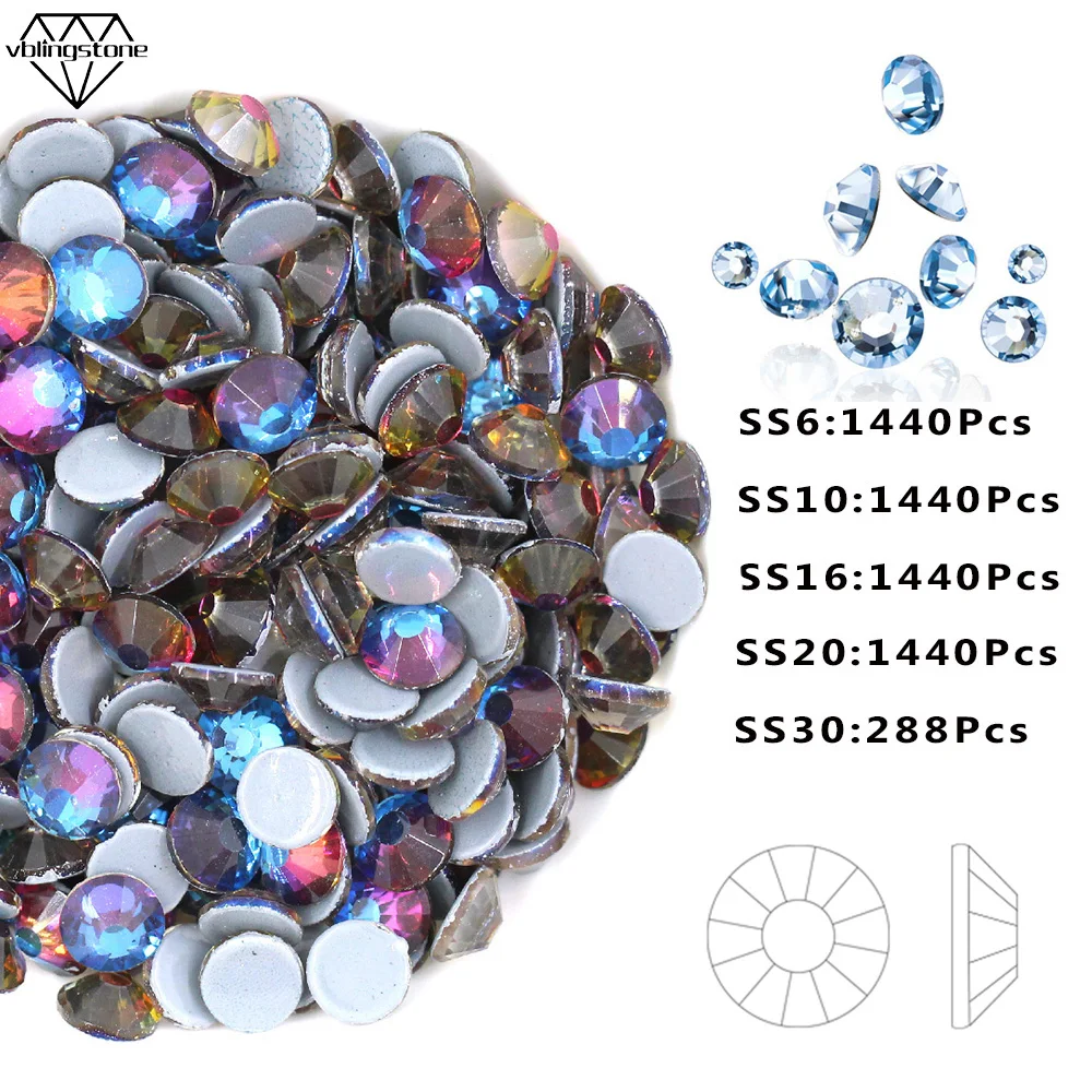 Горячая Распродажа стразы с синим пламенем плоская задняя часть кристаллы