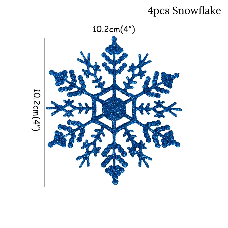 4pcs Snowflake 4/30 шт. белый Пластик поддельные Снежинка Подвески для рождественской вечеринки Подвески год Рождественская елка украшения вечерние украшения для носа - Цвет: 4pcs Snowflake