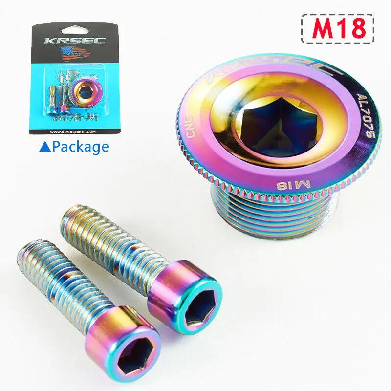 M18 KRSEC крышка шатуна винтовая крышка M18/M20 MTB шатун для велосипеда алюминиевая крышка BMX дорожный велосипедный фитинг красочные - Цвет: M18