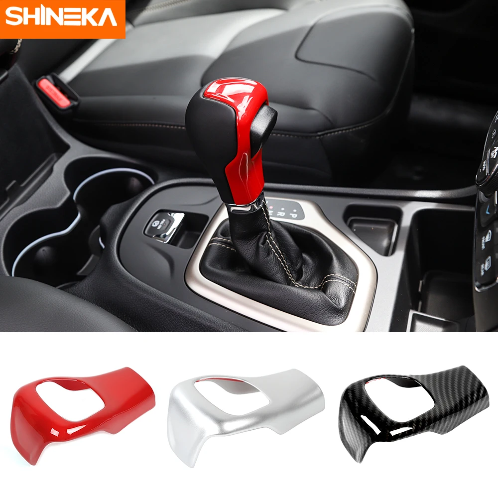 SHINEKA Car High Quality Gear Shift Knob Shifter Handle Decoration Cover Stickers Accessories For Jeep Cherokee 2014-2018 | Автомобили и