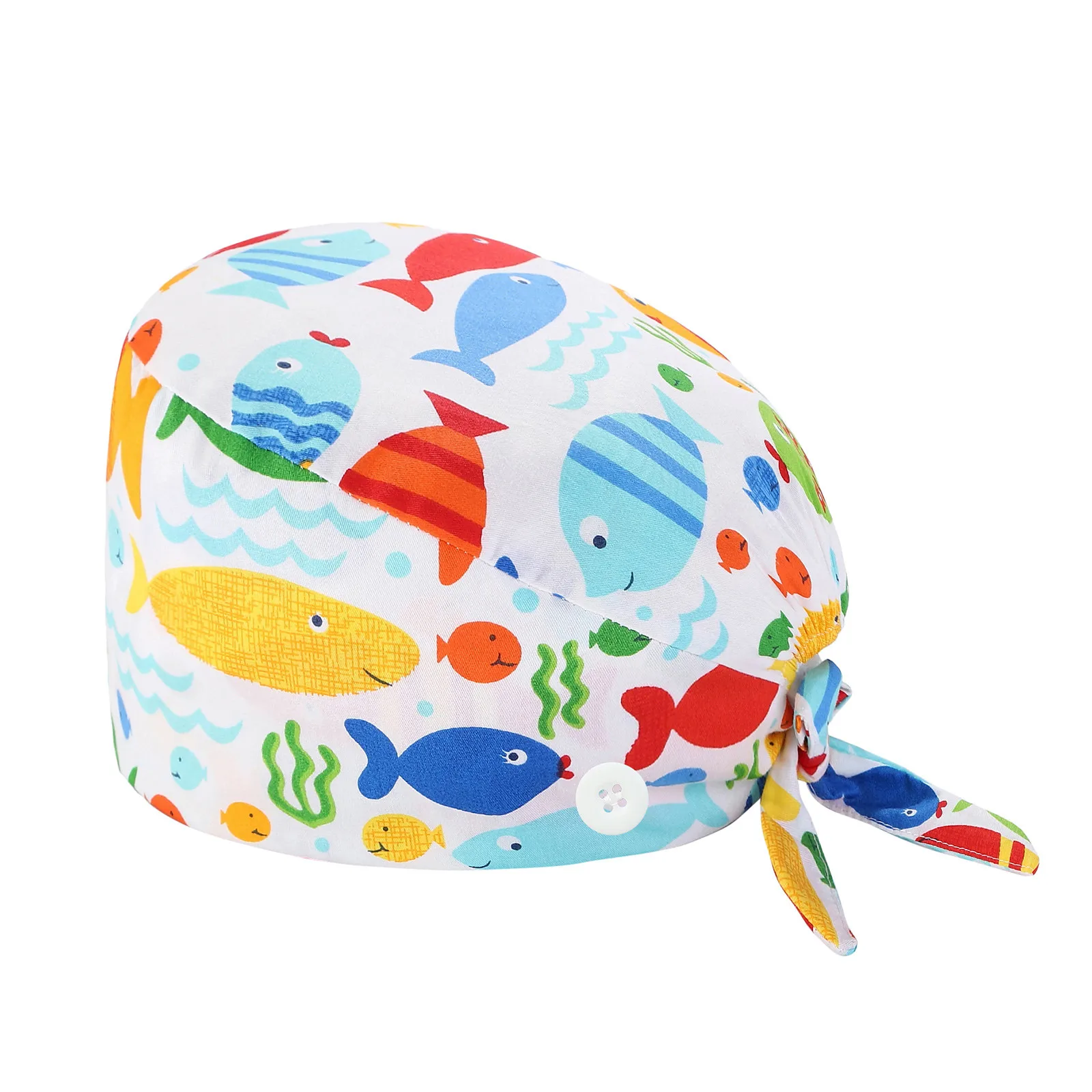 1pc New Scrub Working Hat Floral Bouffant Sanitary Cap With Sweatband Cartoon Printing Nursing Caps Adjustable#Y30 | Тематическая