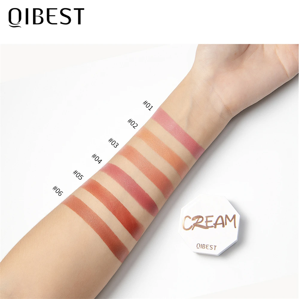 QIBEST лица матовые румяна палитра 6 цветов щек порошок макияж минеральный пигмент